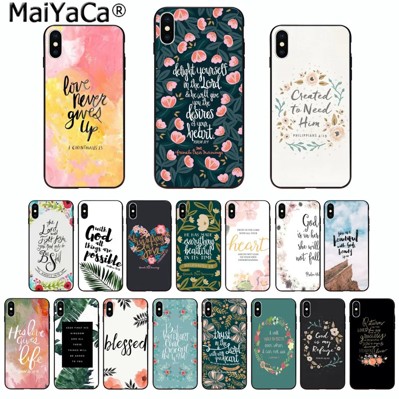 Чехол для телефона MaiYaCa Библейский стих iphone SE 2020 11pro 6S 6plus 77plus 88Plus X Xs MAX|Бамперы| |