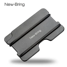 Newbring модная металлическая ID держатель кредитной карты черный карманный Box Визитные карточки бумажник с RFID Анти-главный кошелек Для мужчин