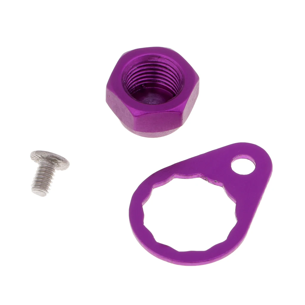 Anti-rust Fishing Reel Left/Right Handle Locking Plate Screws M8 Nuts Caps Repair Parts for Baitcasting Reels - Color: Purple - Right Hand