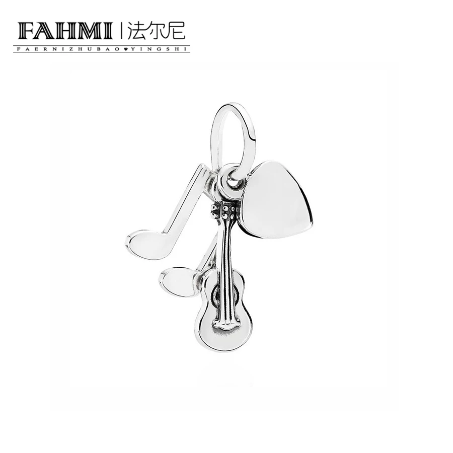 

FAHMI 100% 925 Sterling Silver 1:1 Music trinity silver dangle Original Women Wedding Fashion Jewelry 791504EN09