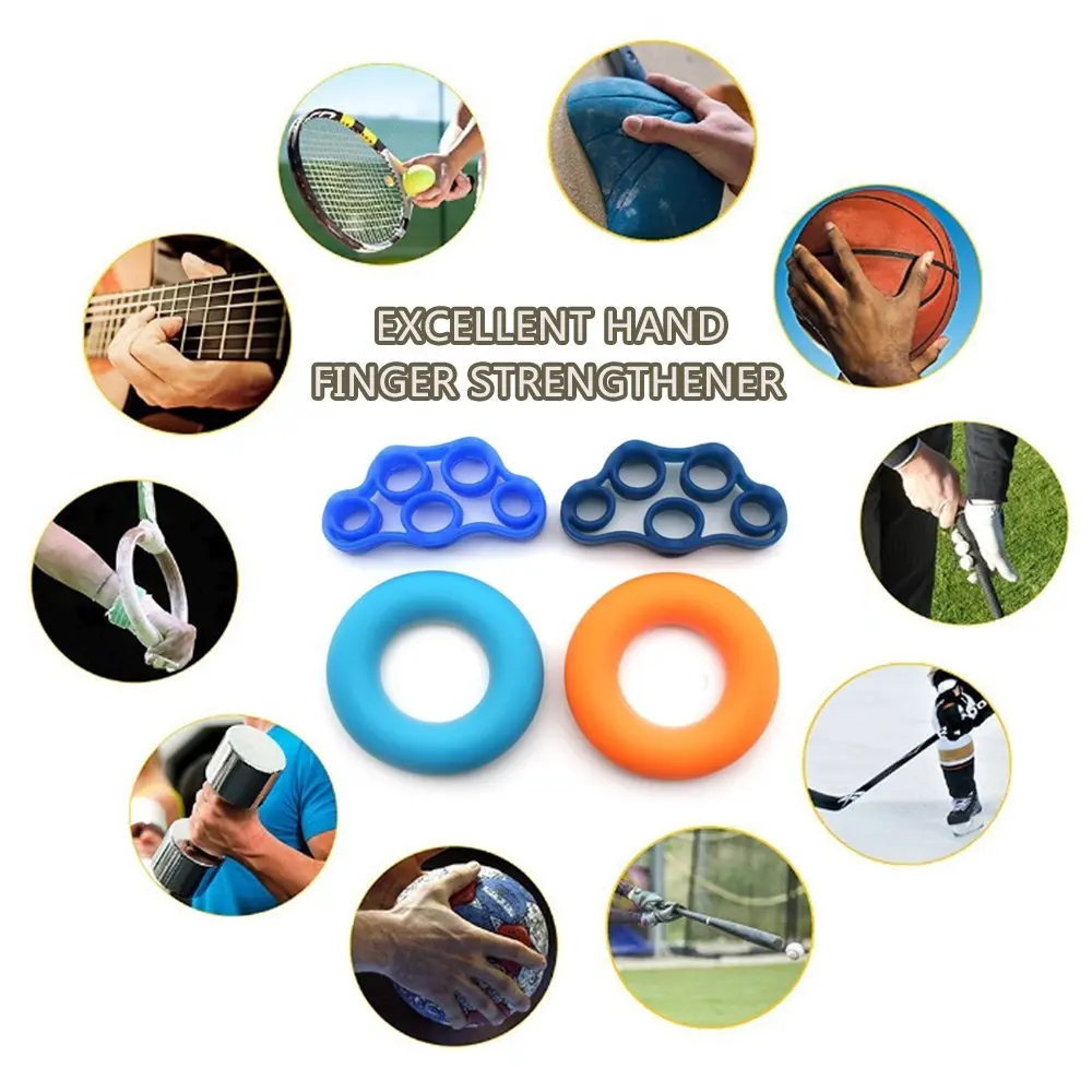 6pcs Finger Gripper Resistance Bands Finger Stretcher Silicone Hand Exerciser Stretch exercise elastic band Rubber Grip Ring