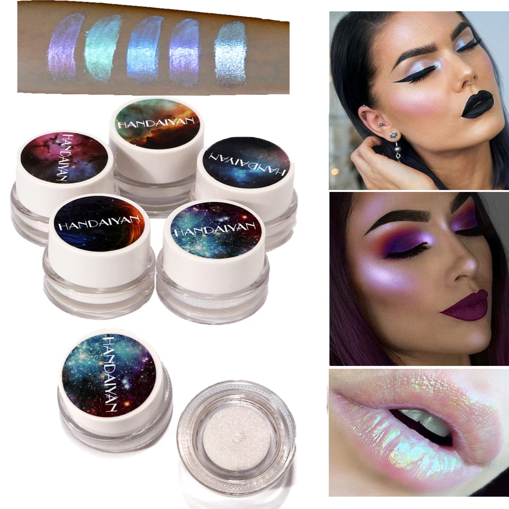 

5 Rainbow Colors Shimmer Highlighter 3D Shine Eyeshadow Bronzer Contour Cream Aurora Chameleon Highlighting Beauty Cosmetics