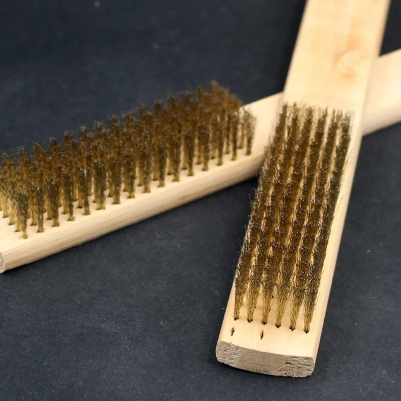

Copper plating wooden handle wire brush collectables autograph tool vajra bodhi olive walnut maintenance cleaning oil
