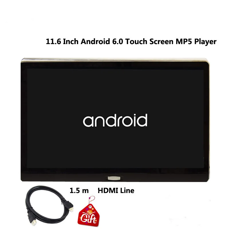 Cemicen 11,6 дюймов Android 6,0 Автомобильный монитор на подголовник HD 1080P видео ips сенсорный экран 3g/wifi/USB/SD/HDMI/IR/FM/Bluetooth/динамик - Цвет: 1 monitor only