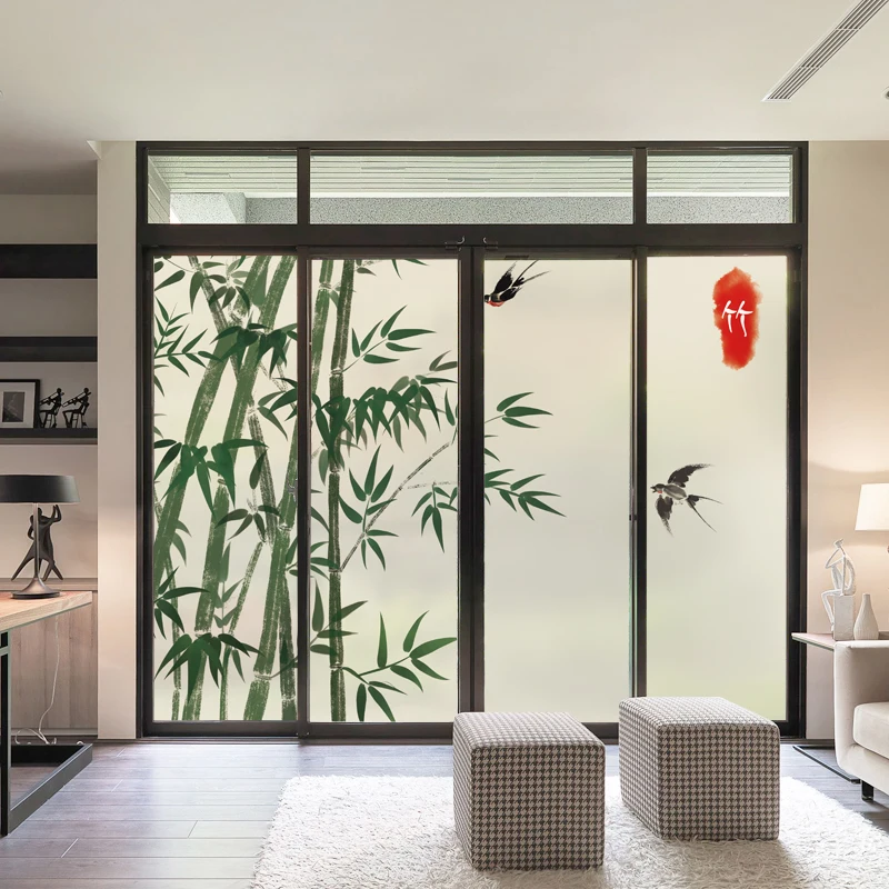 New Chinese Style Electrostatic Frosted Gl Film New Chinese Style Electrostatic Frosted Gl Film Paper Transpa Opaque Sliding Door Window Sticker