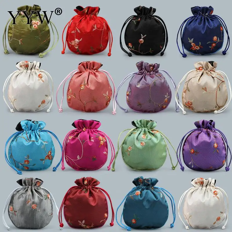 10PC/Lot 140x120mm Satin Drawstring Chinese Silk Brocade Pouches bag Damask Jewelry Packing