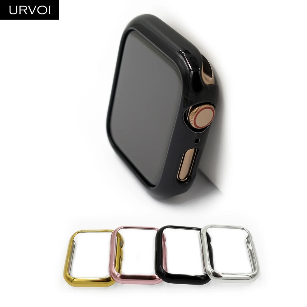URVOI бампер для apple watch серии 4 5 SE 6 чехол iwatch гальваническое покрытие пластиковая