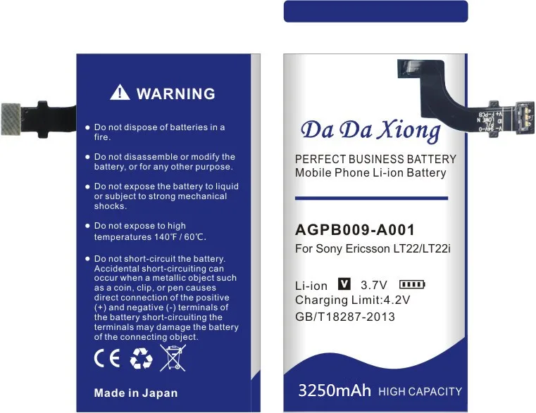 Da Xiong 3250mAh AGPB009-A001 литий-ионный аккумулятор для телефона sony Ericsson Xperia P LT22 LT22I