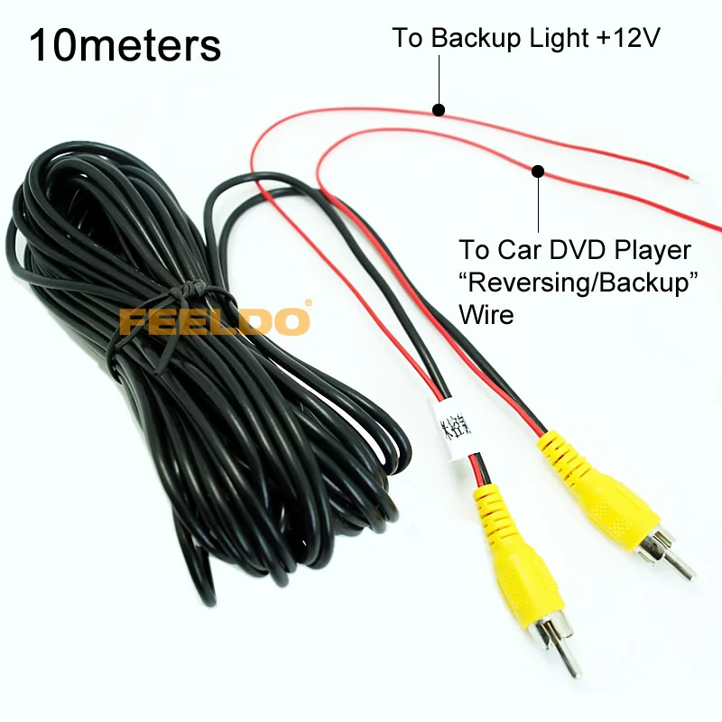 HitCar RCA CAR Reverse REVERSING Rear View Parking Camera Video Cable With Detection Wire Male To Female 6 Meters 