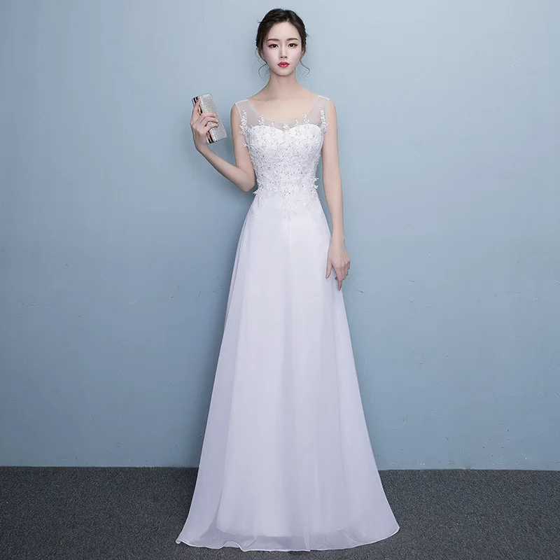 

2018 Married New Ball Gown Solid Boat Neck Formal Dress