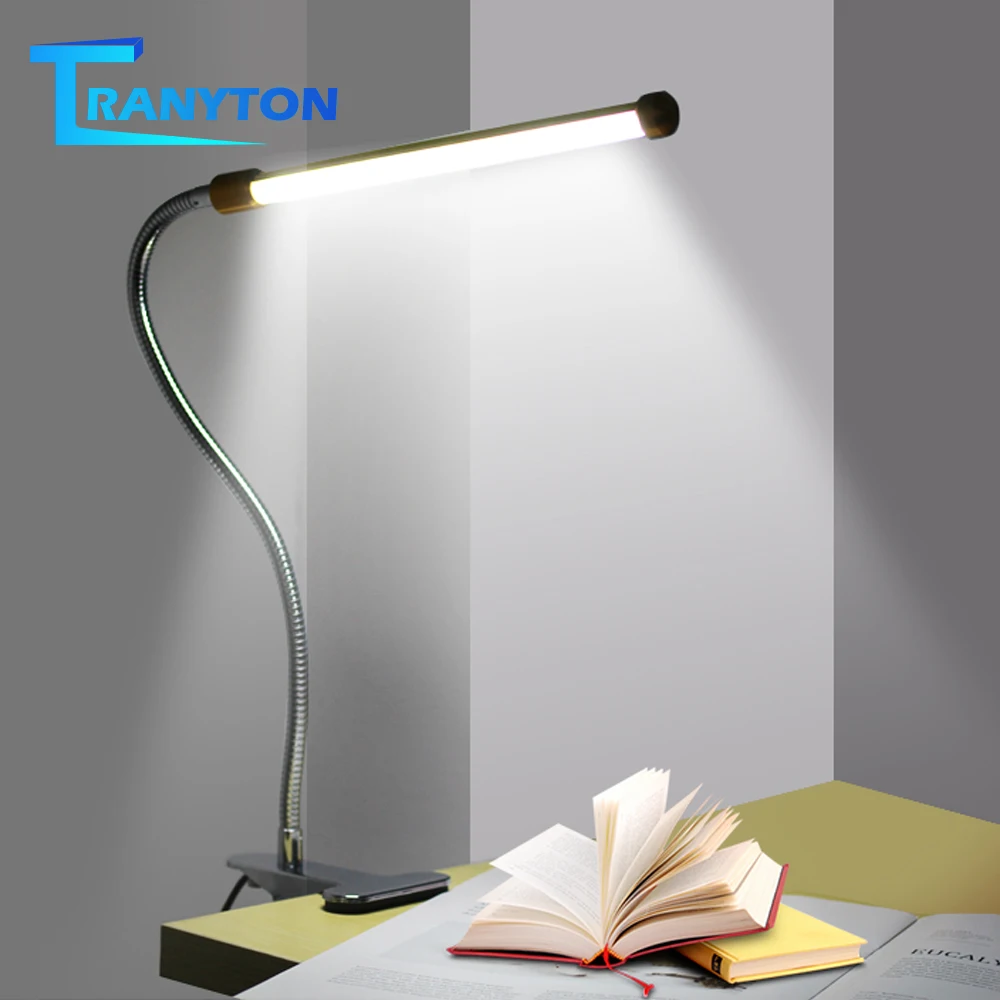  Clip Holder USB Powered LED Desk Lamp Flexible Gooseneck Reading Table Lamp Dimmable Eye Protection - 33041081771
