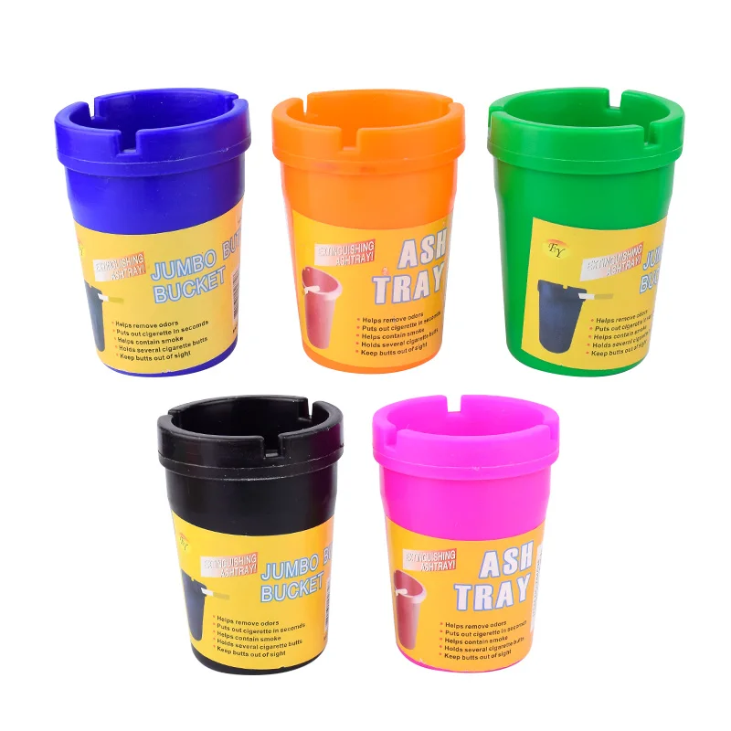 

Mini Colorful Ashtray Portable Cigarette Cup Car Butt Bucket Cigarette Ashtray Holder Stand Buckets - Random Color