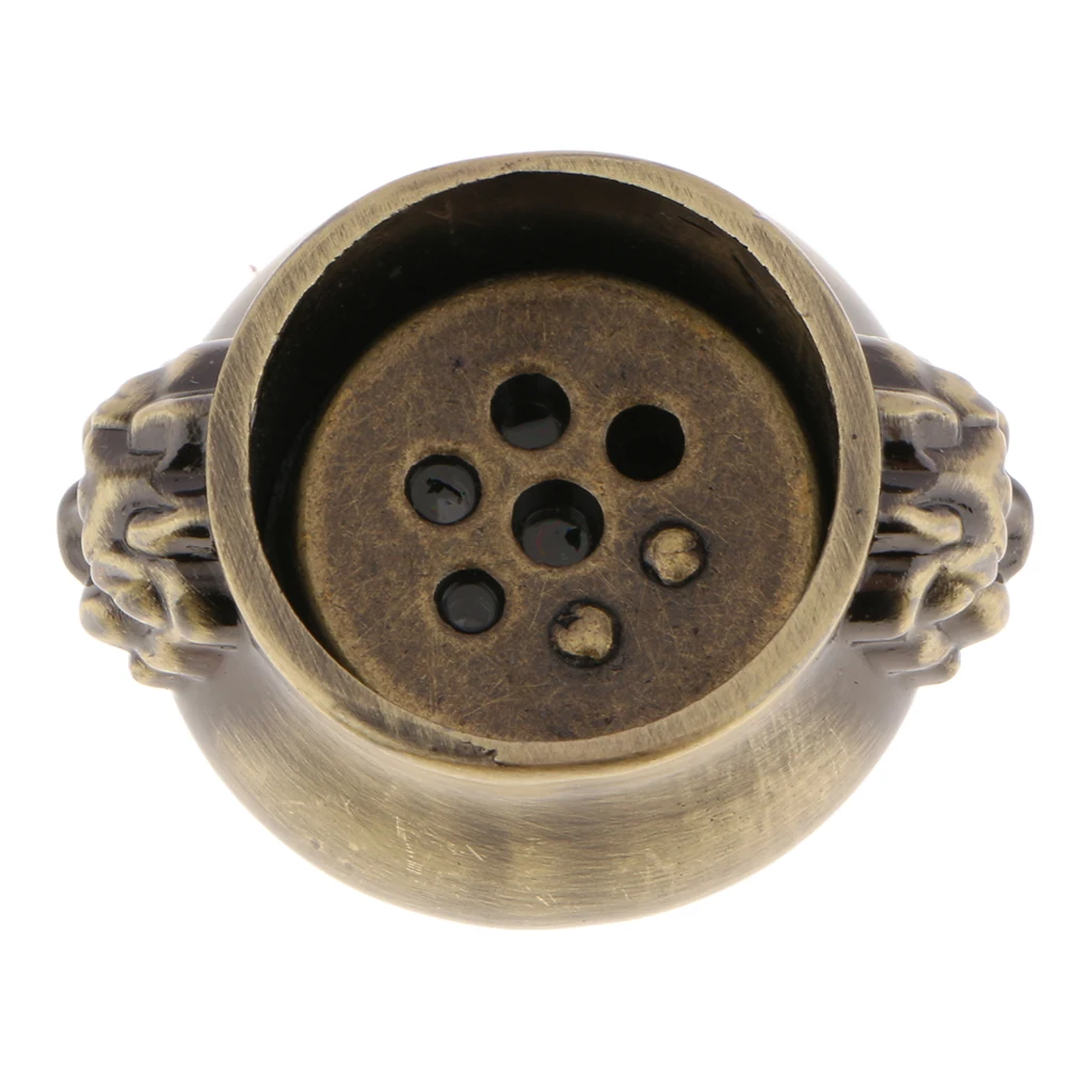 2pcs Chinese Style Copper Alloy Mini Incense Burner Stick Holder Incense Base Plug for Home Office Teahouse Meditation Decor