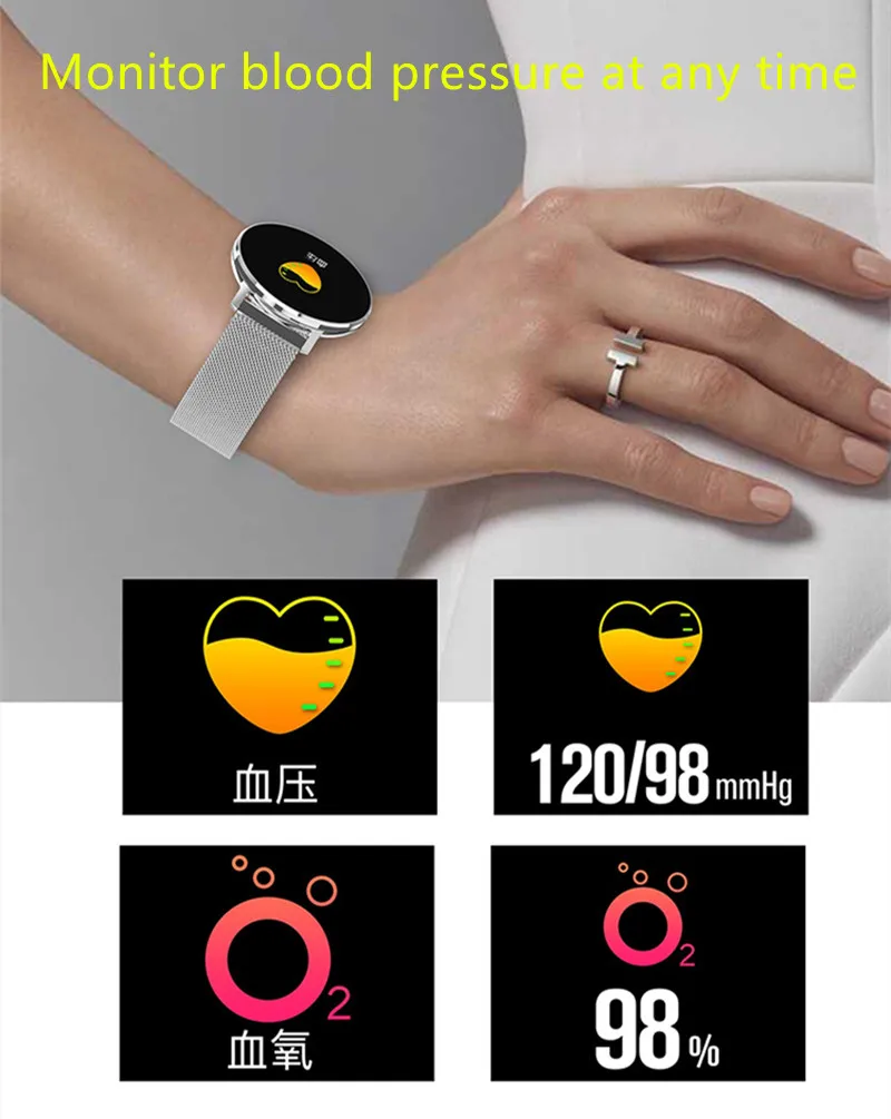 IP68 Водонепроницаемый умный браслет Мульти спортивный режим цветной экран браслет сердечный ритм кровяное давление сталь с Bluetooth часы