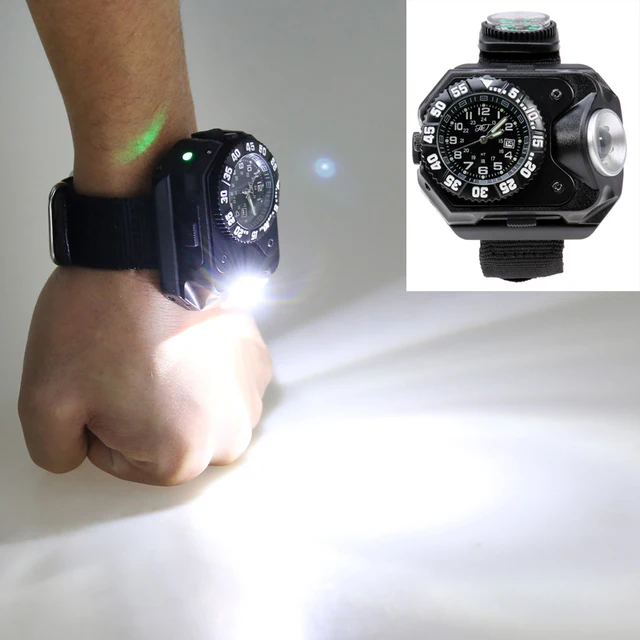 Multifunction Portable Tactical Rechargeable Wrist Outdoor Sports 5 mode 300LM LED Flashlight