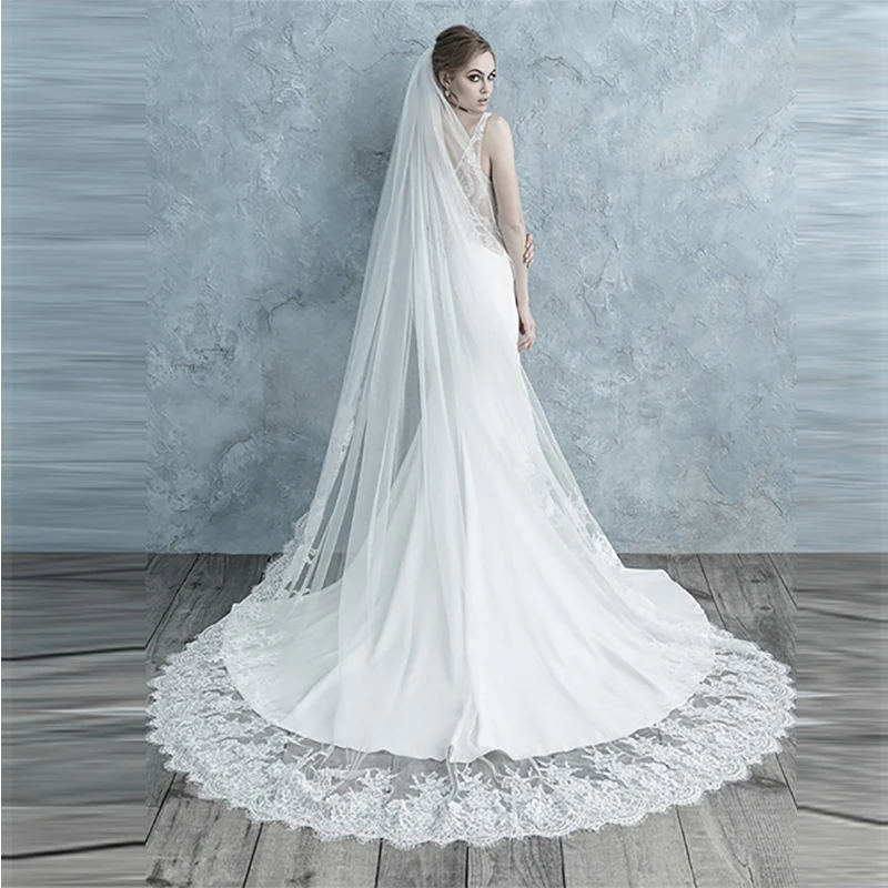 

Verngo Bridal Veils Appliques Wedding Veil Wedding Accessories Delicate Lace Veil