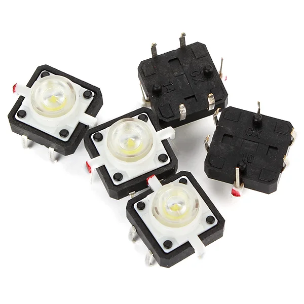 Botão Interruptor Tático 12x12mm Branco 4 Pinos botao interruptor tatico 12x12mm branco 4 pinos 01