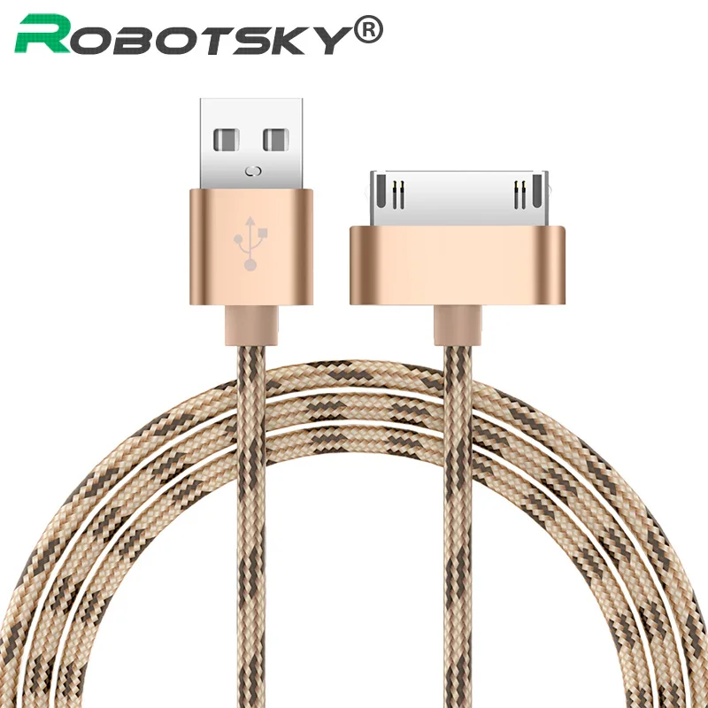  Für iphone 4 USB Ladegerät Kabel 30 pin 2.4A Geflochtene Nylon Premium USB Daten Sync Ladekabel für