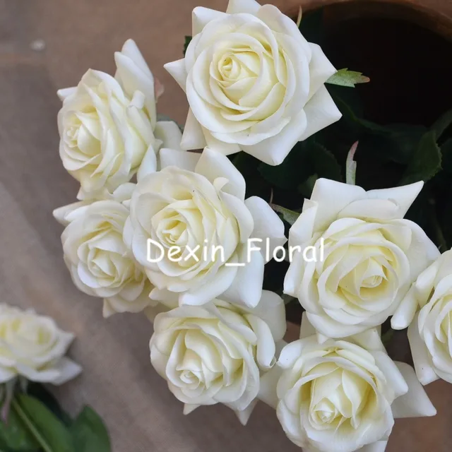 Ivory Cream Rose Real Touch Silk Roses Diy Bridal Bouquets Ivory Cream Rose Real Touch Silk Roses Diy Bridal Bouquets Wedding Centerpieces Home Flowers