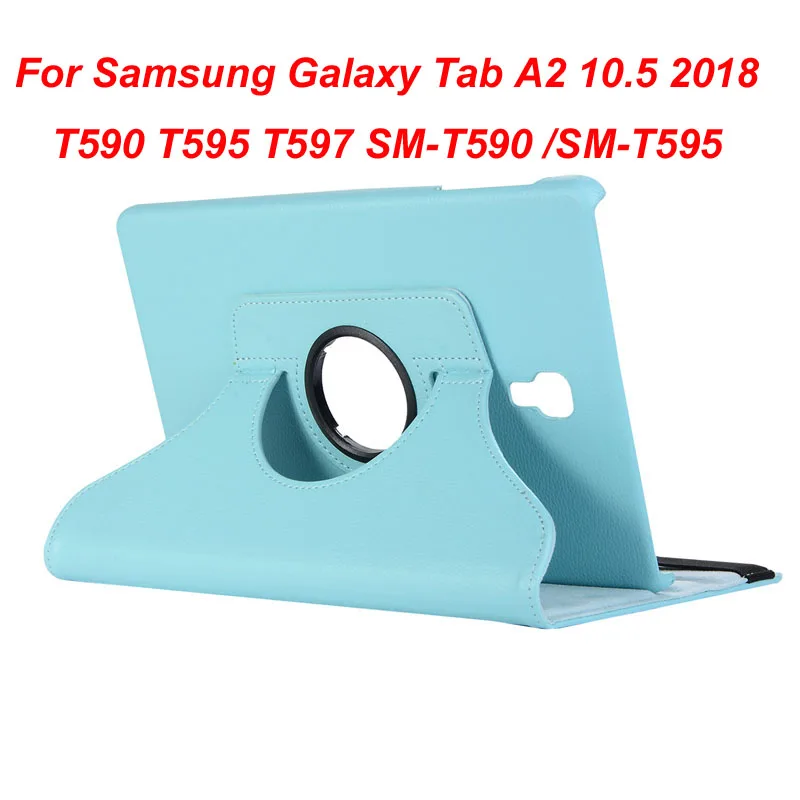 Чехол-книжка из искусственной кожи с откидной крышкой для Samsung Galaxy Tab A A2 10," T590 T595 T597 SM-T590 Coque Cover+ пленка+ ручка - Цвет: Case
