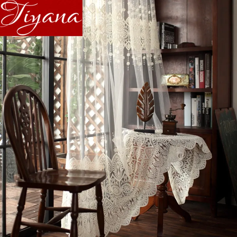 

Jacquard Curtains Embroidered Voile Curtain Window Modern Living Room Balcony Kitchen Tulle Curtains Sheer Fabrics T&022 #30