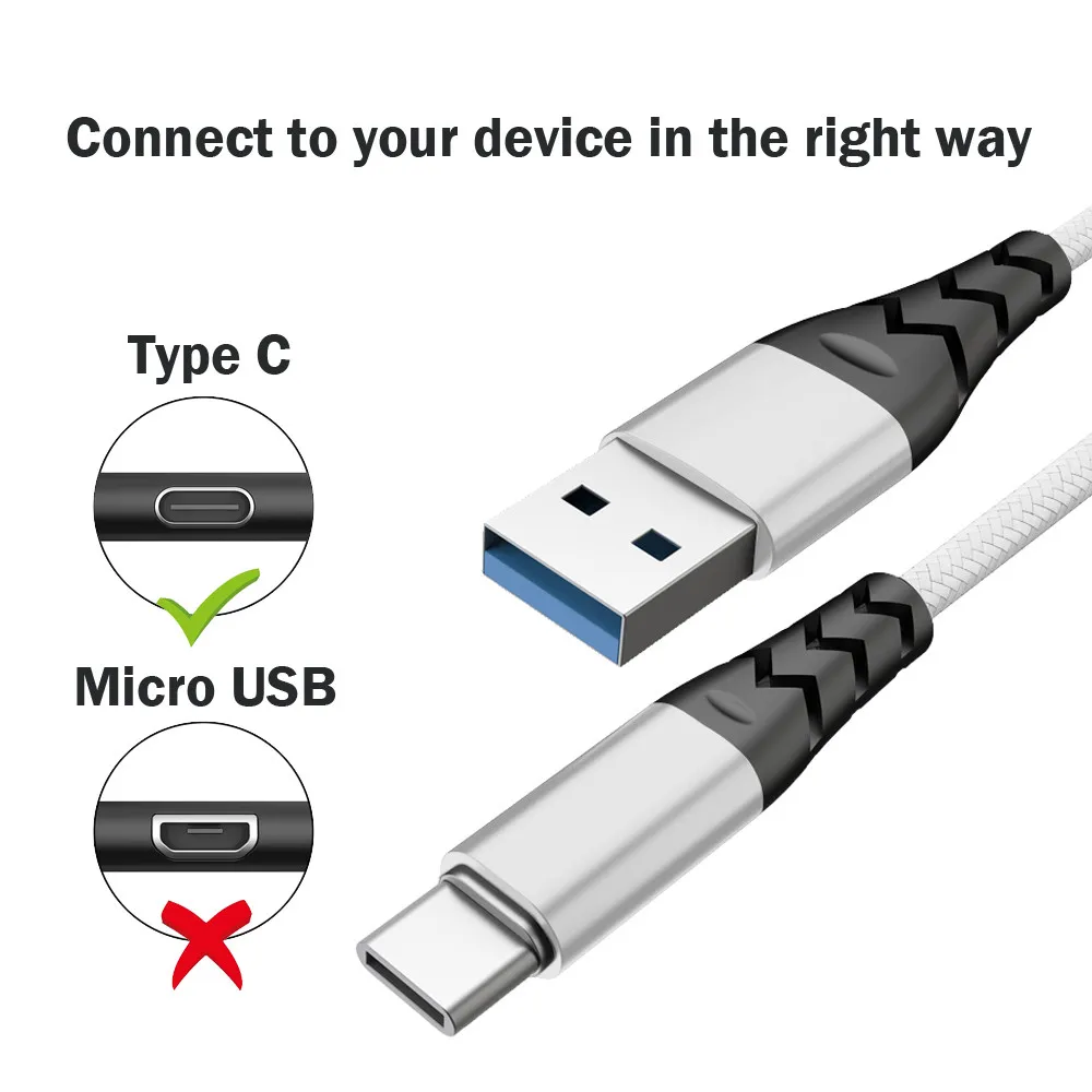480 Мбит/с передачи данных высокой прочности Тип C USB рыбий хвост Плетеный прочный кабель данных Быстрая зарядка для samsung для LG