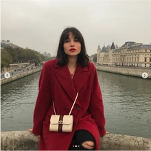 PADEGAO, куртка в британском стиле, шерстяное зимнее пальто, Женское шерстяное пальто, пальто с карманами, новая мода, теплая,, полушерстяная парка