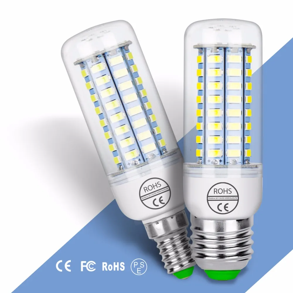 

E14 LED Bulb GU10 Lampe LED Light E27 Corn Bulb 24 36 48 56 69 72 LEDs 5W Lamp 220V Bombilla 5730 SMD Indoor Chandelier Lighting
