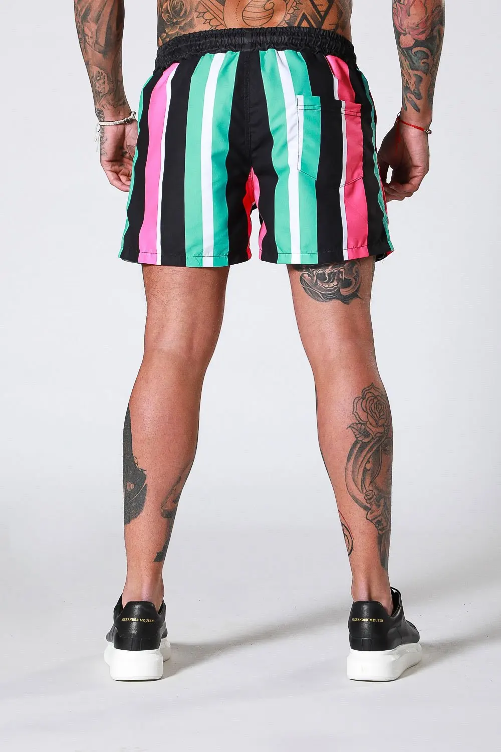 Новые мужские повседневные мужские шорты для фитнеса 3D модные полосатые клетчатые принты быстросохнущие Брендовые мужские шорты Homme качественные трусы