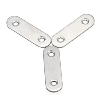 

50pcs 40/50/ 60mm 180 degree angle steel straight connector stainless steel sheet metal parts fixed code font angle bracket