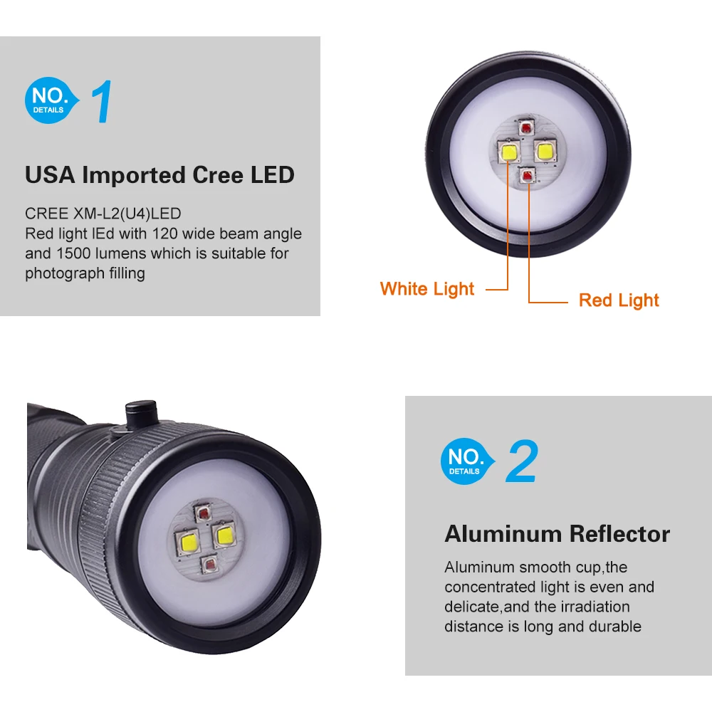 Asafee светодиодный светильник фонарь для фотосъемки, дайвинга, видео, белый, красный, подводный видеопрафер, заполняющий светильник, широкий угол луча, подводный светильник