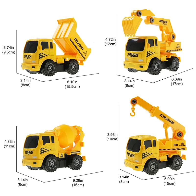 1 шт. DIY сборка автомобиля игрушка мини грузовик экскаватор рутер модель крана инерционная машина игрушка Diy обучающая игрушка для детей игрушка