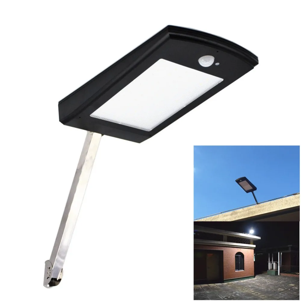 

60LED Solar Light PIR Motion Sensor AUTO 4Modes Solar Powered Lamps For Garden Outdoor Lighting Waterproof With Adjustable Pole