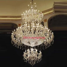 Большая Хрустальная люстра современная гостиная лобби отель лампа роскошная вилла хрустальные люстры стеклянные кристаллы для люстры