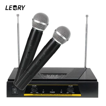 

LEORY Professional Karaoke VHF Wireless Microphone System 220V 2 Channels Handheld Microphone Mic With Receiver For KTV Party