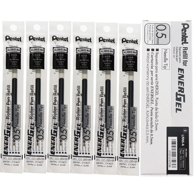 Сменная гелевая ручка LifeMaster Pentel EnerGel LRN5 0 5 мм черная/синяя/красная для BLN75|gel pen