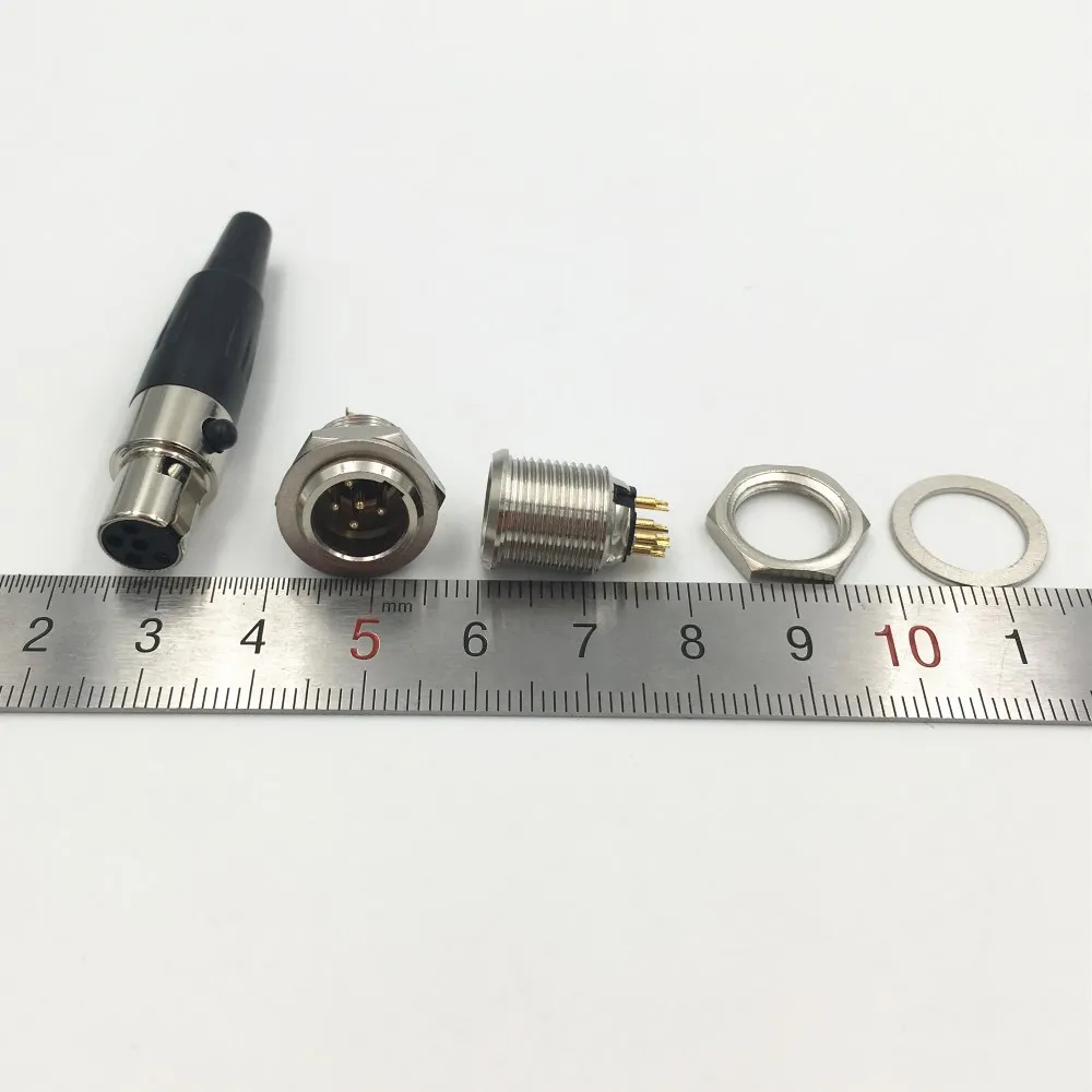 100 компл. Mini XLR 3 4 5 6 контактов Женская фотовспышка + Контактный Штекерный