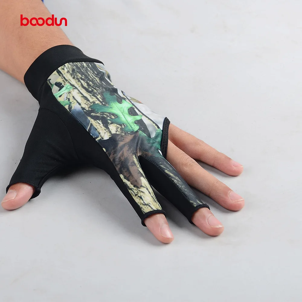 Boodun 1 шт. противоскользящие дышащие лайкра 3 пальца наконечники кия для игры в снукер перчатки левая рука Бильярд шутеры перчатки для мужчин и женщин