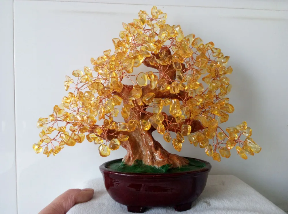 

610-650g Feng Shui Natural Citrine Gem Stone Money Tree