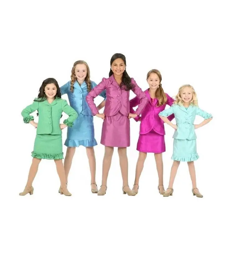 Лидер продаж 2019 г., розовое, синее, зеленое, красное платье для девочек с длинными рукавами, куртка и короткая юбка, платья для выпускного