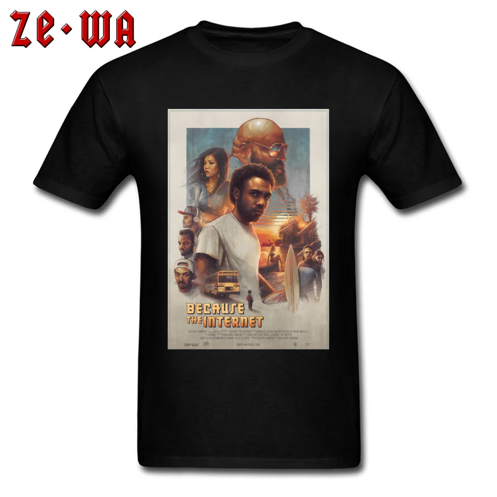 Childish Gambino Movie Poster 4995 Casual Tops & Tees for Men Pure Cotton Summer Autumn O-Neck T-shirts Group T Shirt Newest Childish Gambino Movie Poster 4995 black