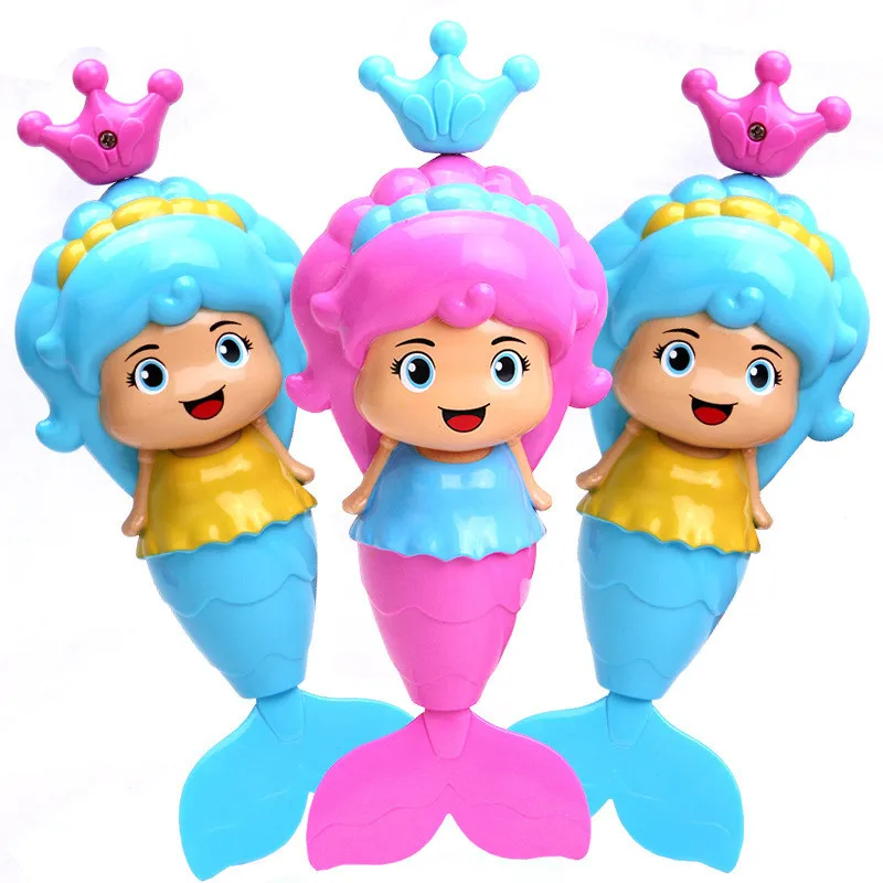 Baby Mermaid Clockwork Dabbling Bath Toy Classic Swimming Wound Up Toy Water Wind Up Cartoon Educational Learning Toy 2