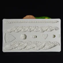 3D Breien Textuur Siliconen Mal Kerst Cake Grens Fondant Mallen Taart Decoreren Gereedschappen Chocolade Gumpaste Mallen H588