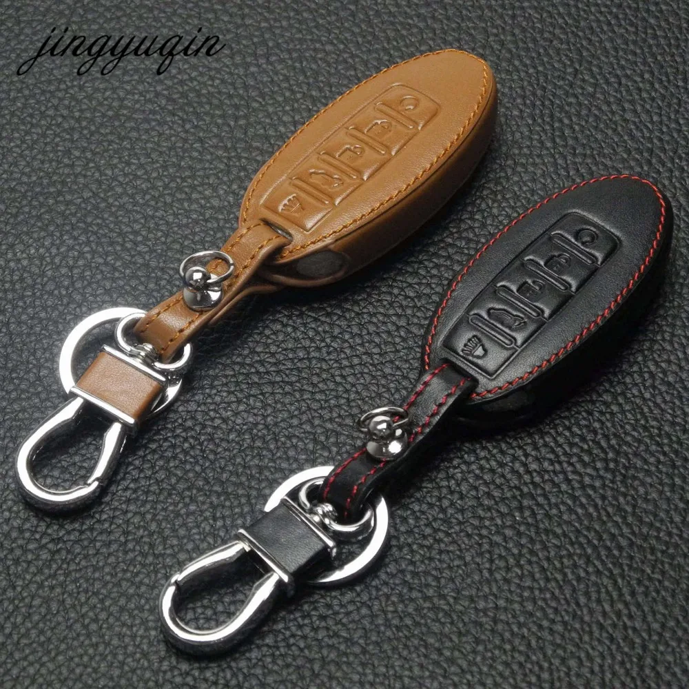 Кожаный чехол для ключей jingyuqin 5BTN Nissan Altima Maxima Infiniti EX FX G37 Q60 QX50 QX70 умный