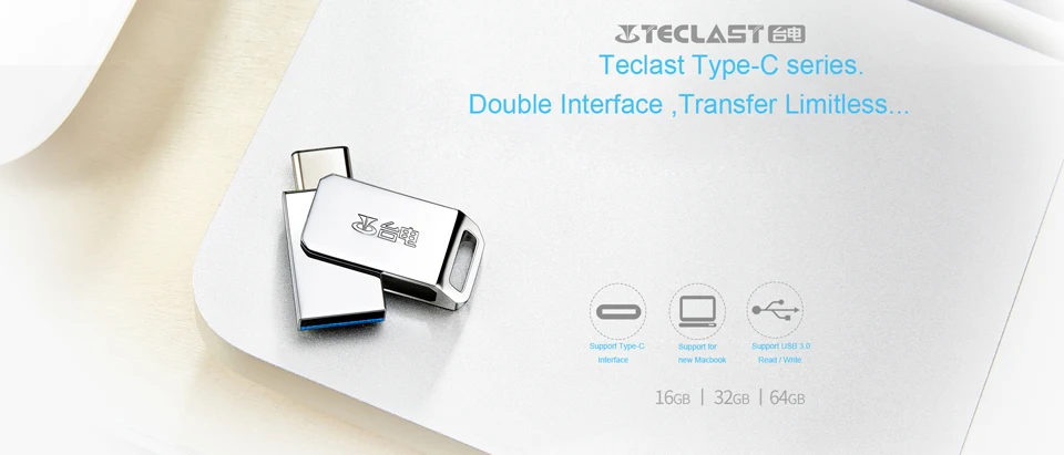 Teclast Типа С OTG на ходу USB Flash Drive 3.0 флешкарта 64 ГБ 32 ГБ 16 ГБ Двойной подключите флэш-Накопитель Смартфон Памяти Mini USB Stick Тип C индивидуальные