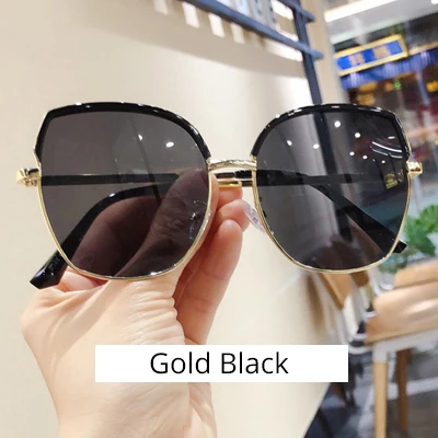 Ralferty Elegant Ladies Sunglasses New Oversized Women Sun Glasses Female Big Frame Shades lunette soleil femme Oculo M2340 - Цвет линз: Gold Black