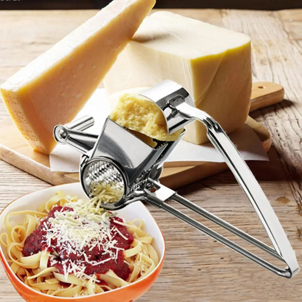 1pc Stainless Steel Hand Rotation Cheese Grater Multifunction Kitchen Tools Safe Fondue Chocolate Lemon Cooking Baking