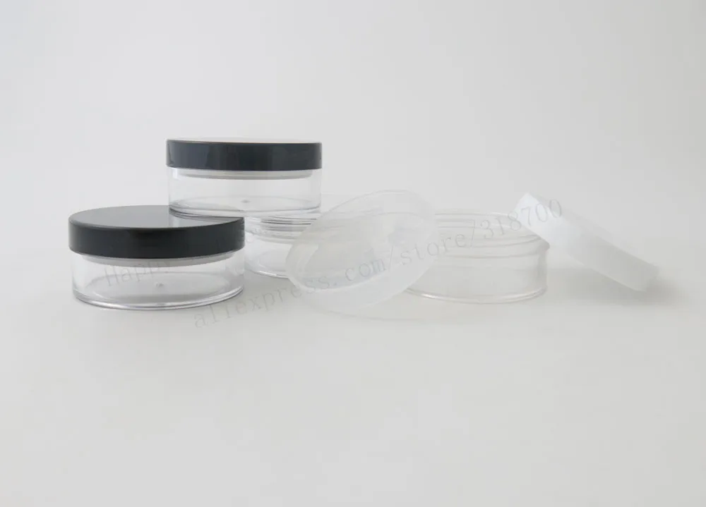 new design 100pcs x 30G Clear Plastic Travel Makeup Cream Refillable Bottles Cosmetic Jar Pot Eyeshadow 2