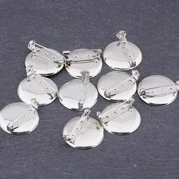 

Fashion costume jewelry brooches DIY pins Clothing accessories more thickened safe bottom brooch base accessories 25mm 10 pcs