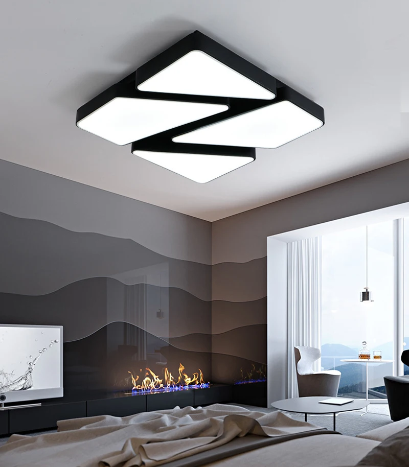 Horsten Modern Creative Acrylic LED Ceiling Lights For Living Room Bedroom Minimalist Black White Ceiling Lamp LED Home Lighting (5)
